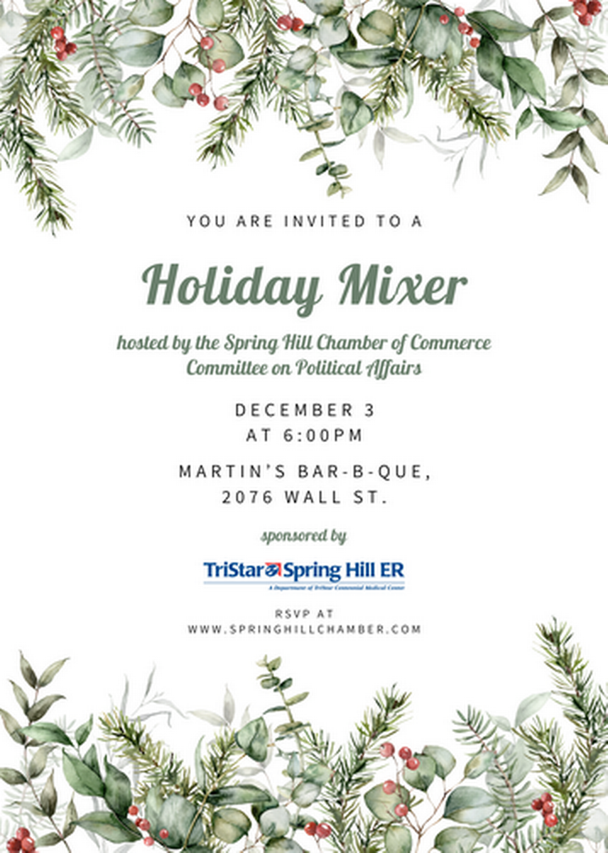 Spring Hill Chamber Holiday Mixer Dec 3, 2024 Spring Hill Chamber